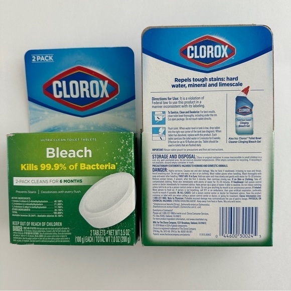 NWT Clorox Bleach Tablets, 2 boxes, 4 Tabs total - Picture 2 of 7
